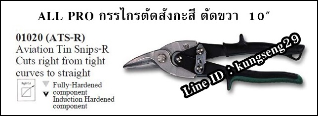 ALL PRO กรรไกรตัดสังกะสี 10" ตัดขวา