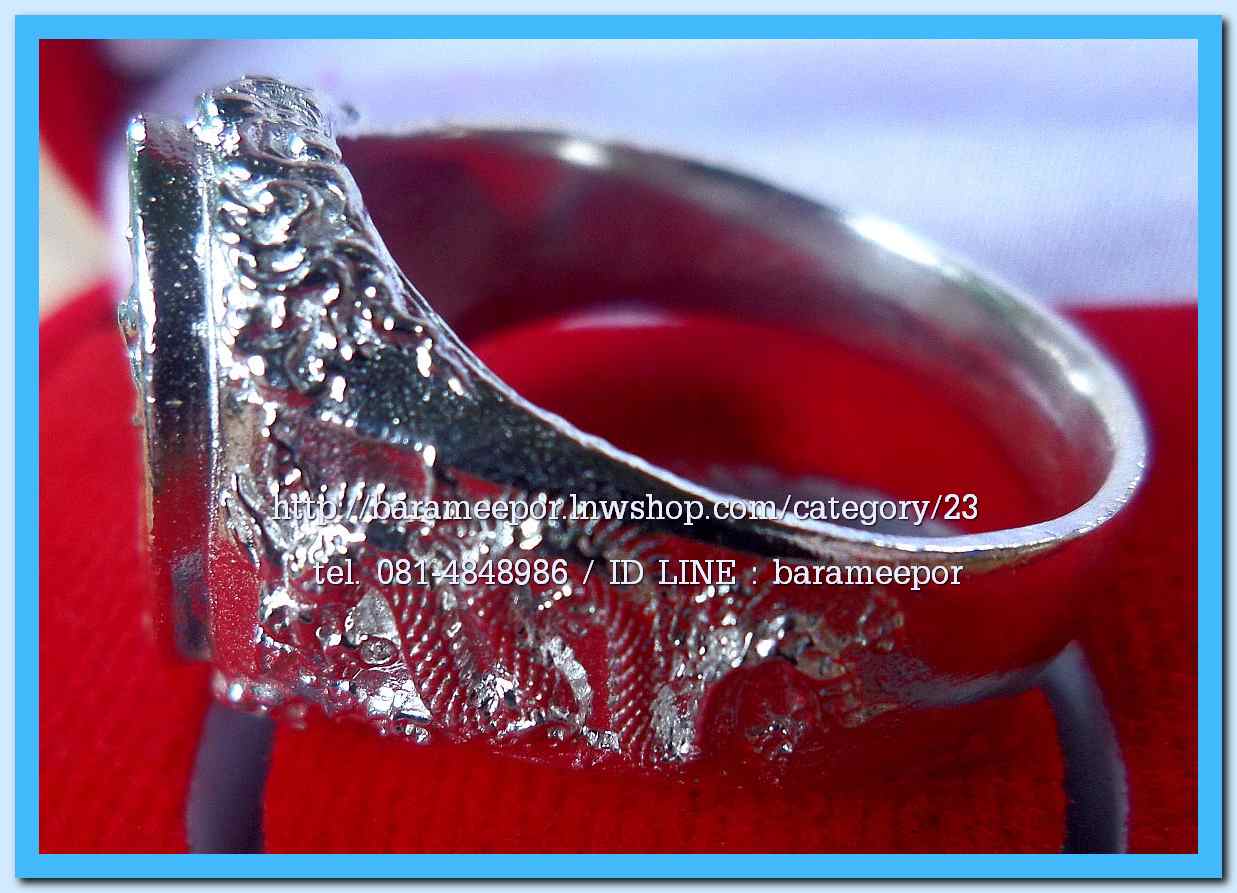 แหวน ไอ้ไข่ เด็กวัดเจดีย์ รุ่นเจริญทรัพย์ ๖๑ เนื้อเงิน หลายลาย ขนาด 18,19,20