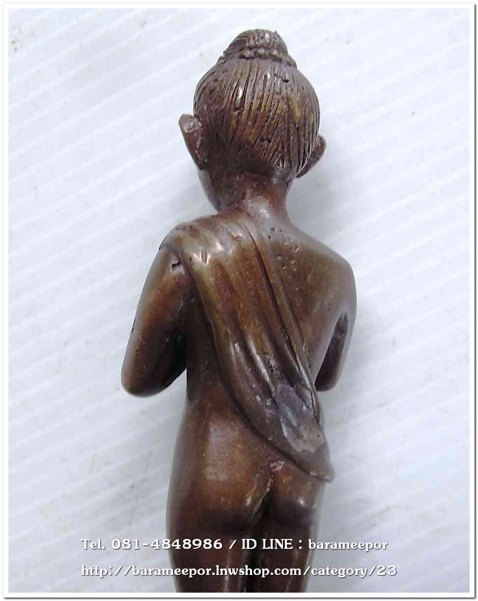 ไอ้ไข่ เด็กวัดเจดีย์ รุ่นสรงน้ำ 63 องค์บูชาโลหะทองแดงรมดำ ขนาด 5 นิ้ว เลขมงคล ๑๖๐๒ รวมกันได้ ๙..1