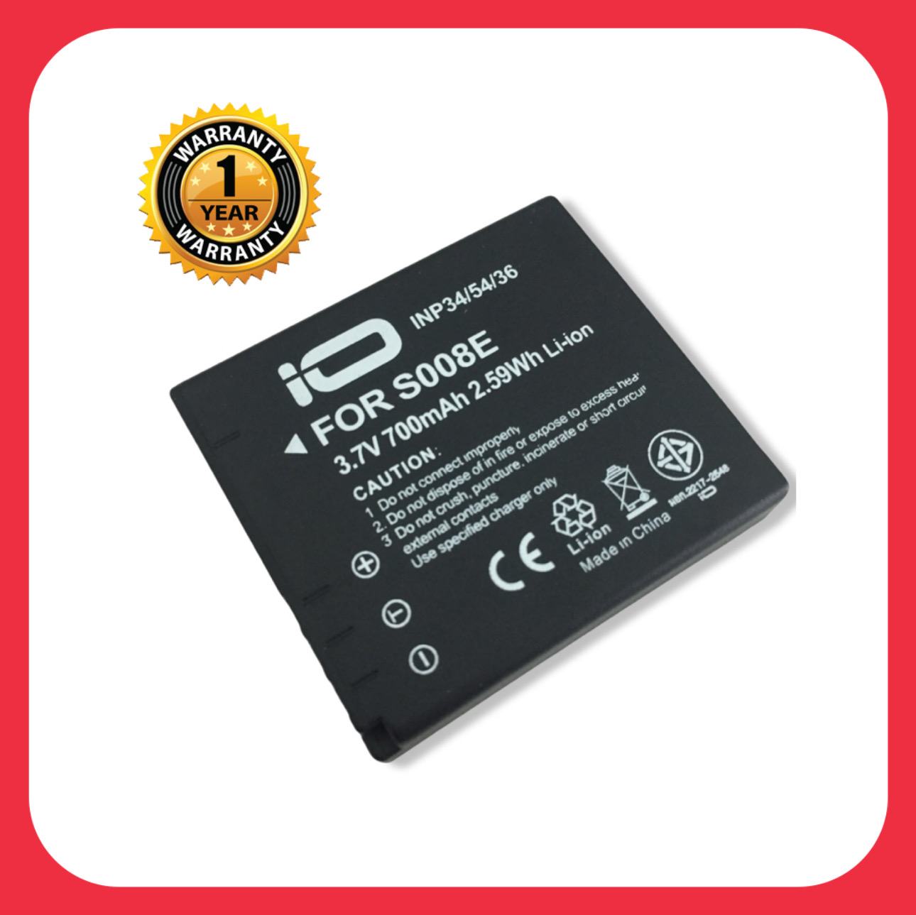 แบตเตอรี่ พานาโซนิค S008/Panasonic Battery CGA-S008 แบตเตอรี่กล้อง Panasonic CGA-S005E / BCC12 (Fuj NP-70) ใช้กับกล้อง Panasonic Lumix DMC-FX8 Series DMC-LX1 Series DMC-LX9 Series Lumix DMC-FX01 Series