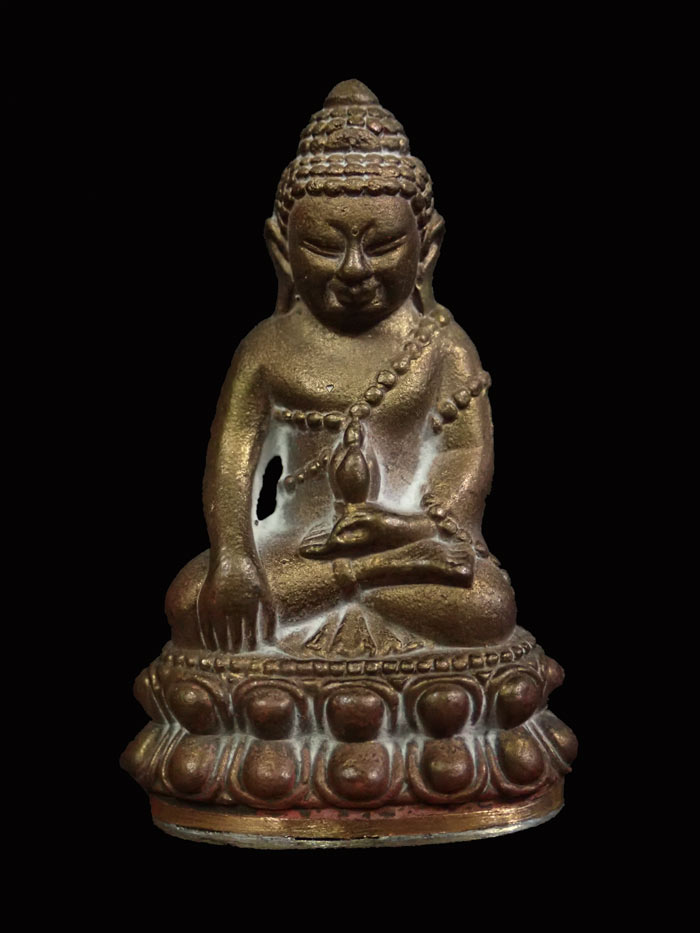 พระกริ่งอรหัง 100 ปี พิมพ์หน้าใหญ่ สมเด็จญาณสังวร วัดบวรนิเนศวิหาร ปี 2556 เนื้อสำริดก้นทองขาว หมายเลข 7158 (กริ่งดัง)