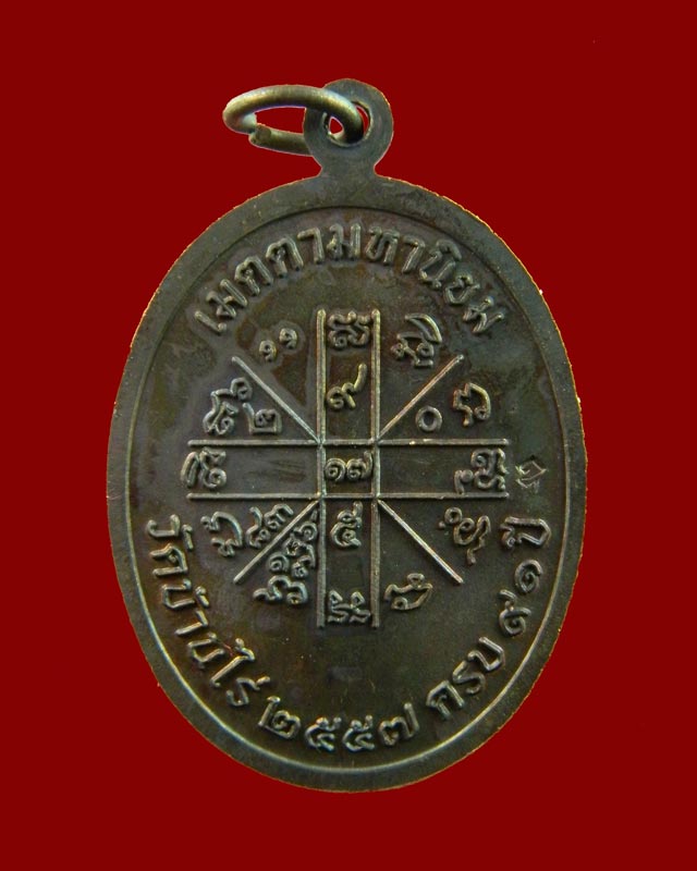 เหรียญเจริญพร2 พรหมเทพ หลวงพ่อคูณ วัดบ้านไร่ ปี 2557 เนื้อทองแดงมันปู