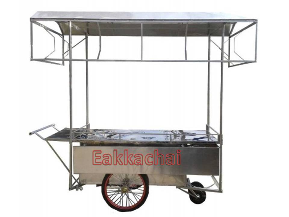 รถเข็นขายของ160 x 80 เซนติเมตรมีหลังคาปีก 3 ด้าน