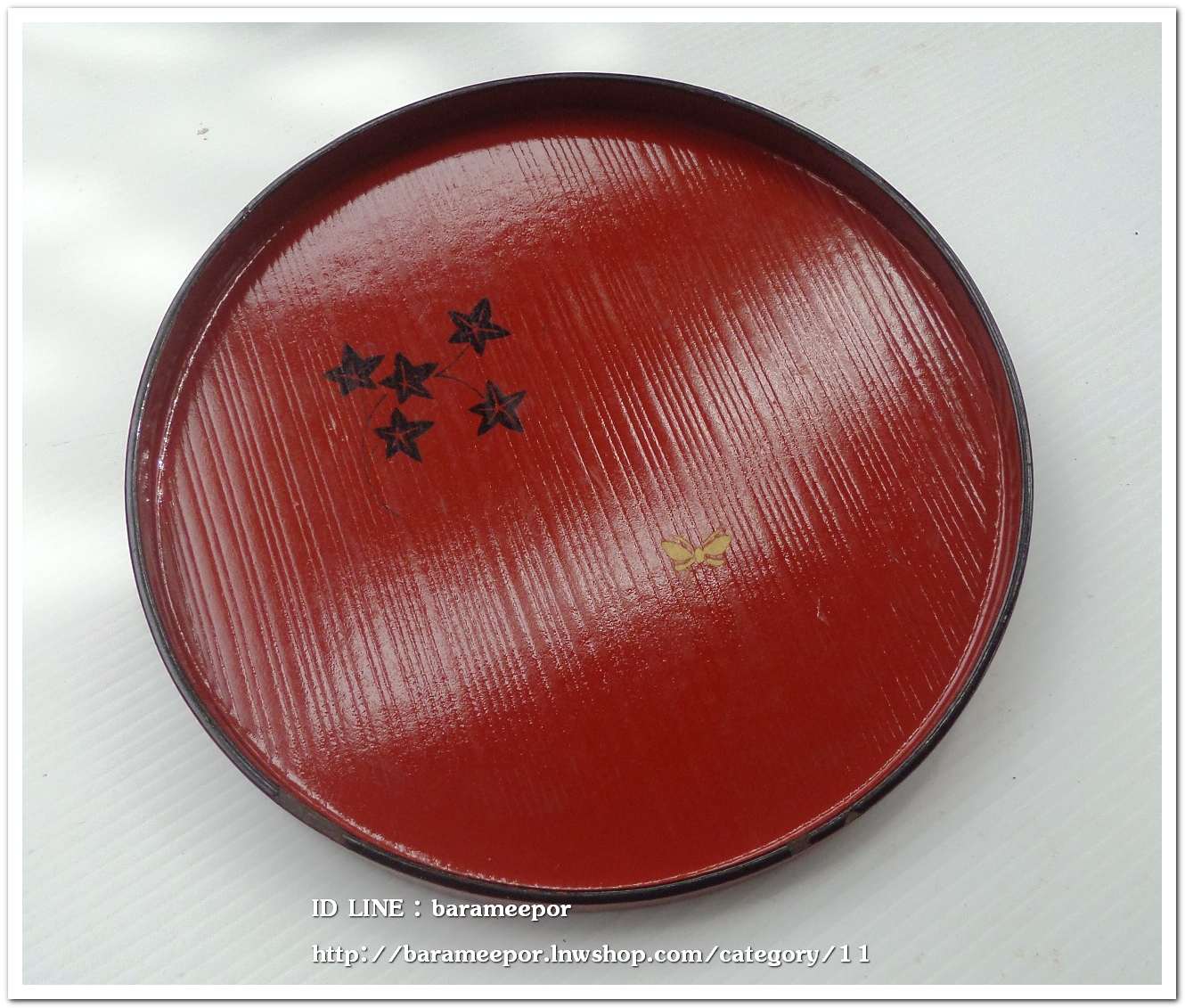 ถาดไม้กลม ขนาด 8 นิ้ว สภาพสวยเดิมๆ