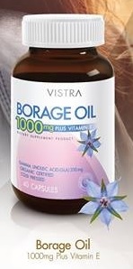 Vistra Borage Oil 1000 mg. Plus Vitamin E 40 แคปซูล