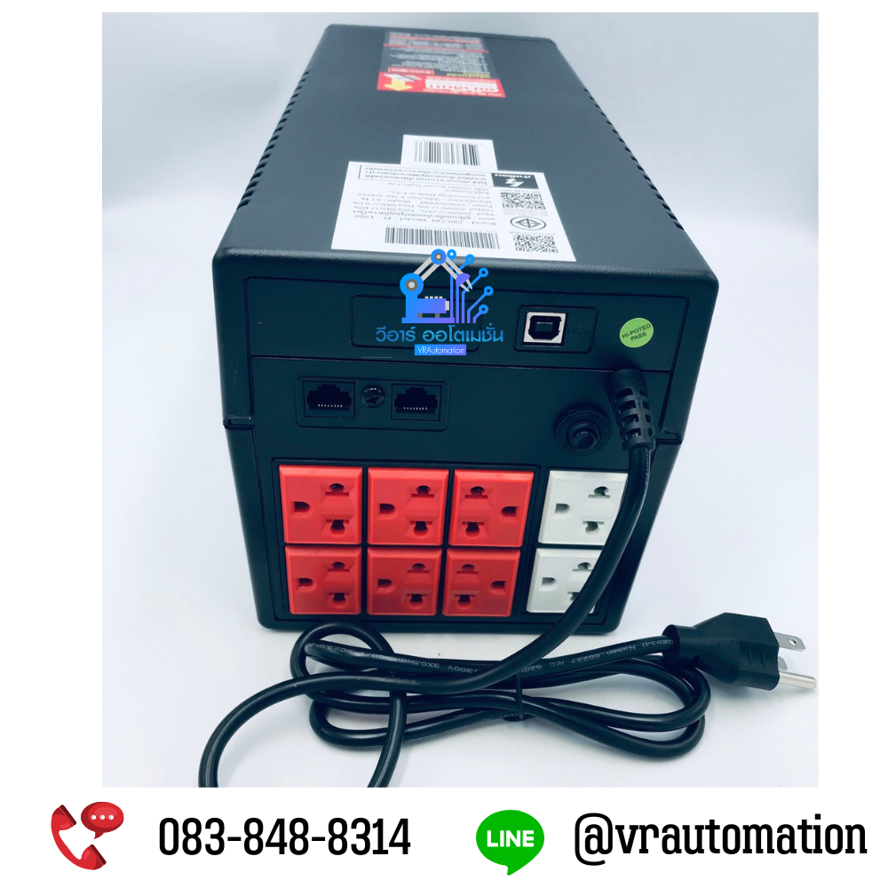 PI 1200VA/840W UPS ZIRCON UPS เพียวซายน์เวฟ สำหรับเกมมิ่ง PSU80+ ประกัน 2 ปี