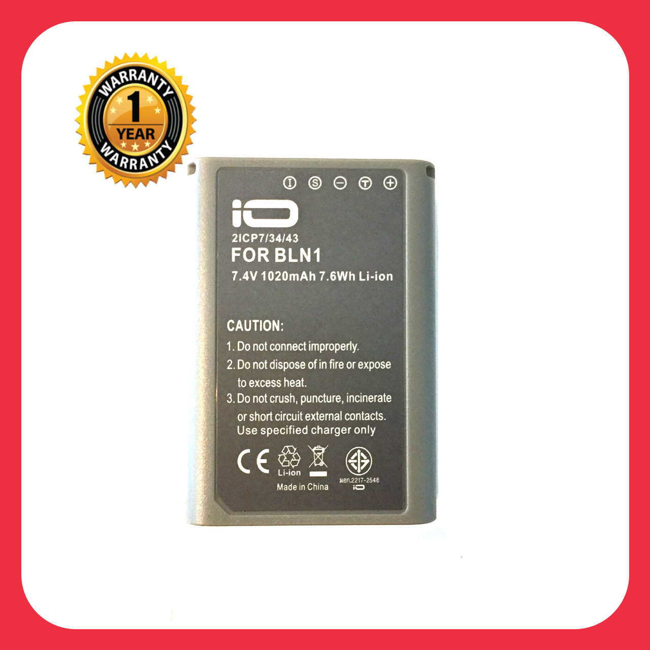แบตเตอรี่ โอลิมปัส BLN-1/Olympus Battery BLN1 แบตเตอรี่กล้อง Olympus BLN-1 BLN1 Camera Battery แบตโอลิมปัส สำหรับกล้อง Olympus รุ่น OM-D Series E-M1 E-M5 E-P5