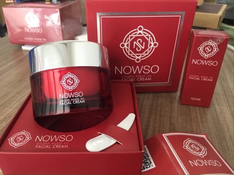 Nowso Golden Horse Oil Facial Cream 50 g. นาวโซ ครีมน้ำมันม้าทองคำ เผยผิวขาว กระจ่างใส
