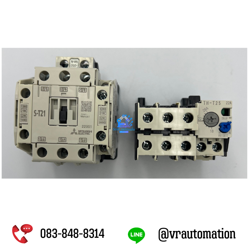 MITSUBISHI รุ่น MSO-T21 22A ( 18-26A.) ชุดแมกเนติก + โอเวอร์โหลดรีเลย์ 220V