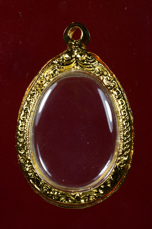 กรอบพระทองไมครอนลงยารูปไข่