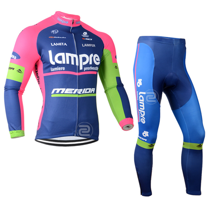 ชุดปั่นจักรยาน แขนยาว Lampre Merida เสื้อปั่นจักรยาน และ กางเกงปั่นจักรยาน