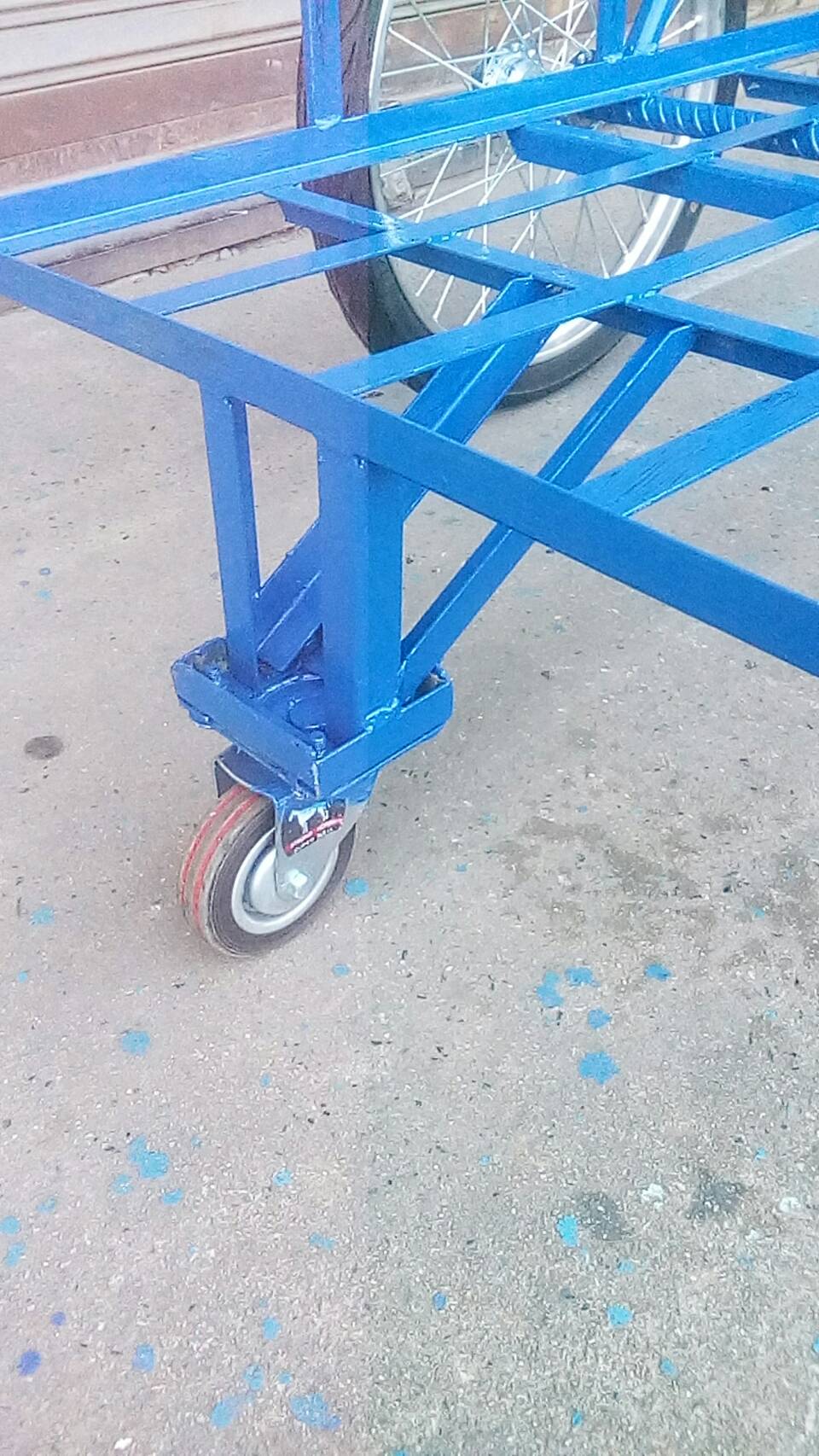 รถเข็นของล้อหน้าหมุนได้ ล้อหลัง17นิ้วยางมอไซค์(ไม่มีรั้วกั้นด้านหน้า)