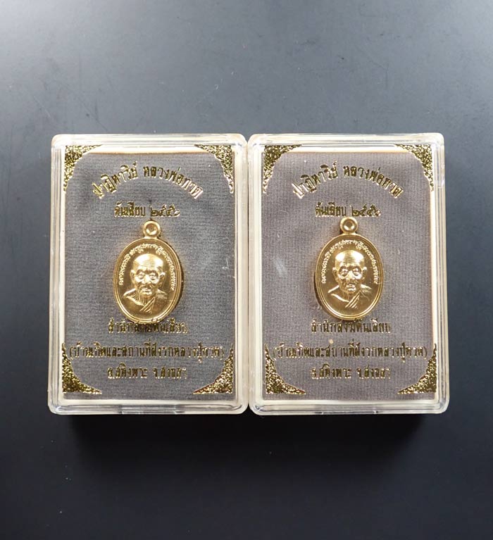 * 2 เหรียญ* เหรียญเม็ดแตง (ฟักทอง) หลวงพ่อทวด ปาฏิหาริย์ สำนักสงฆ์ต้นเลียบ ปี2556 เนื้อชุบทองโบราณ (แยกจากชุดทองคำ)