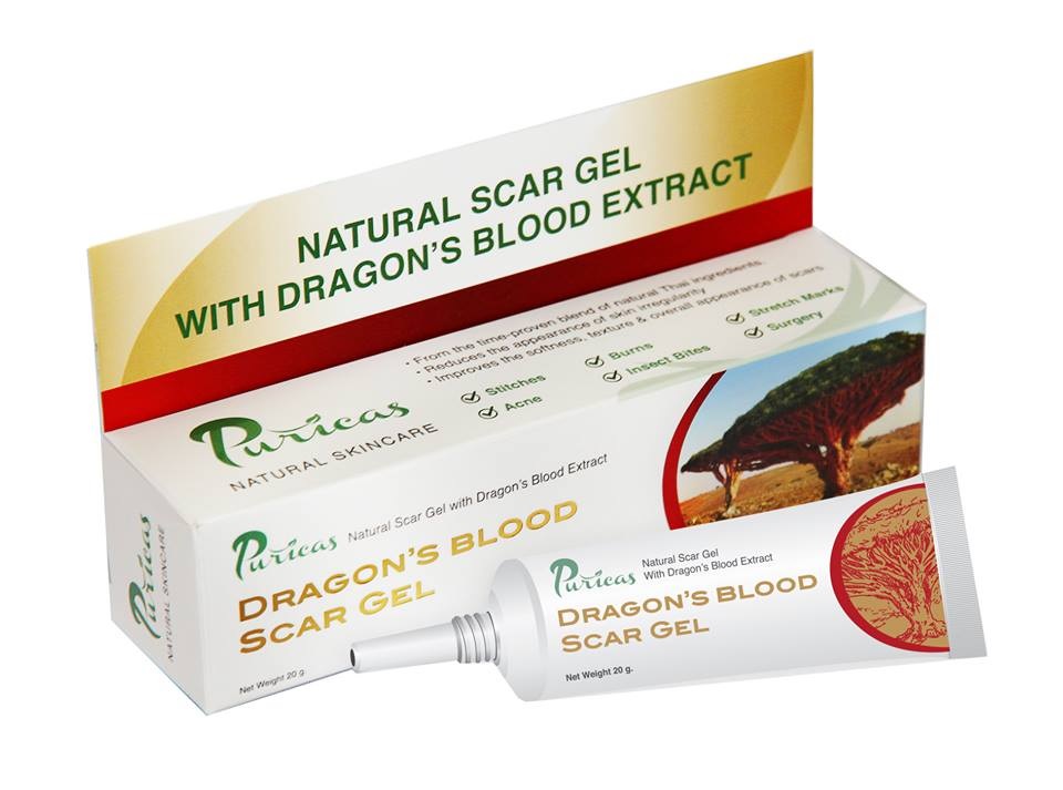 Puricas Dragon's Blood Scar Gel เพียวริก้าส์ ดราก้อน บลัด สการ์ เจล 8 กรัม นาโนเจลรักษาแผลเป็นจากสารสกัดดราก้อนบลัดเข้มข้น