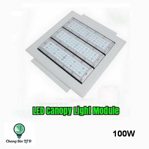 โคมไฟ LED Canopy Light 100W ดีไซน์ใหม่ สำหรับใช้ในปั๊มน้ำมันและอื่นๆ