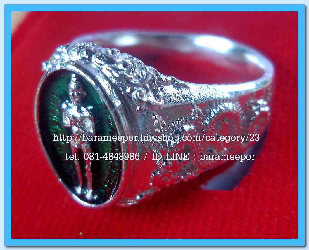 แหวน ไอ้ไข่ เด็กวัดเจดีย์ รุ่นเจริญทรัพย์ ๖๑ เนื้อเงิน หลายลาย ขนาด 18,19,20