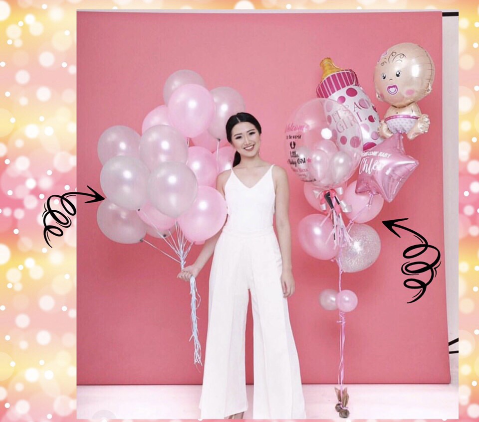 welcome baby balloon มีทั้งชมพูและฟ้า