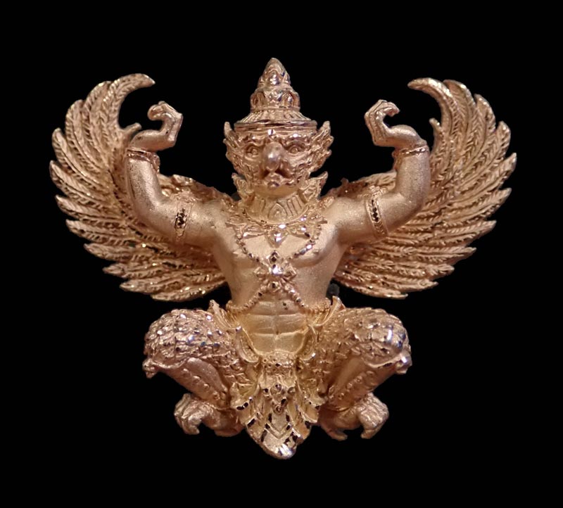 พญาครุฑ รุ่นกิตติคุโณ90 พ่อท่านเขียว วัดห้วยเงาะ ปัตตานี ปี 2561 เนื้อสำริดพ่นทรายนากขัดเงา หมายเลข 399