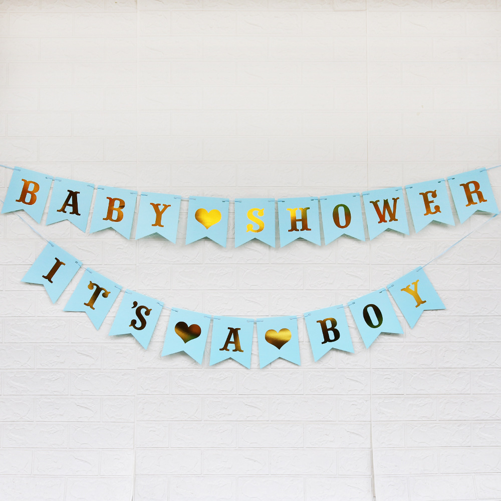 Baby Shower baby boy ป้ายธง