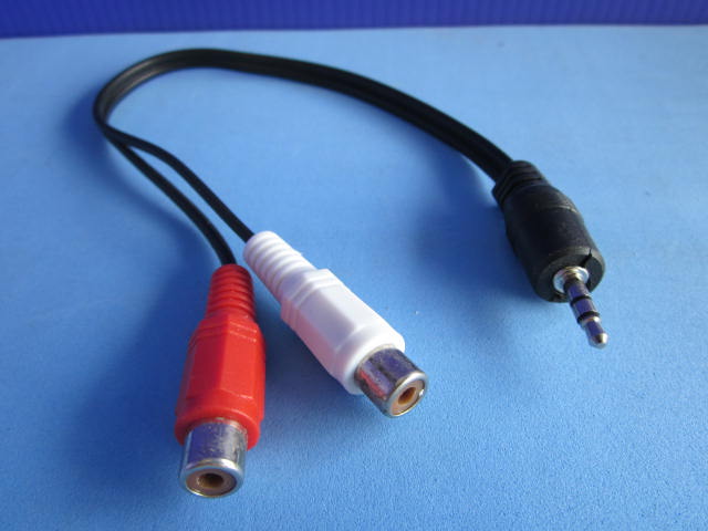 สายสั้นแปลงช่องหูฟัง3.5mm เป็น 2ช่อง rca ตัวเมีย