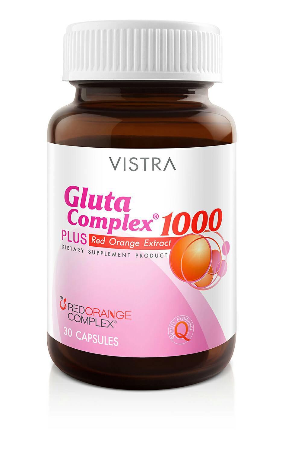Vistra Gluta Complex 1000 plus red Orange Extract 30 Tablets