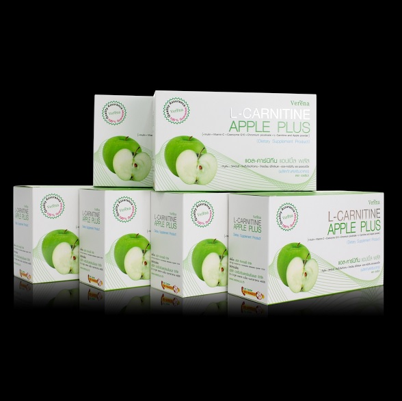 (3 กล่อง 699 บาท) Verena L-Carnitine Apple Plus 10 ซอง เวอรีน่า แอล - คาร์นิทีน แอปเปิ้ล พลัส