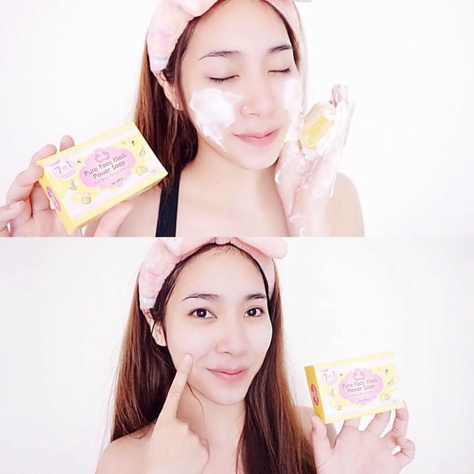 Pure Face Mask Power Soap สบู่หน้าไม่มัน