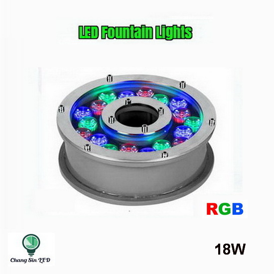โคมไฟ LED ประดับใต้น้ำพุ 18w RGB