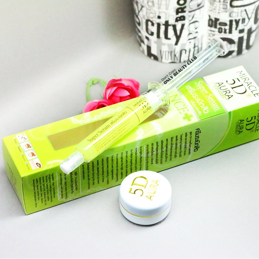 ชุดเซรั่มระเบิดสิว Miracle 5D AURA ระเบิดสิว 5 D ขาวใส มีออร่า ราคา 135 บาท