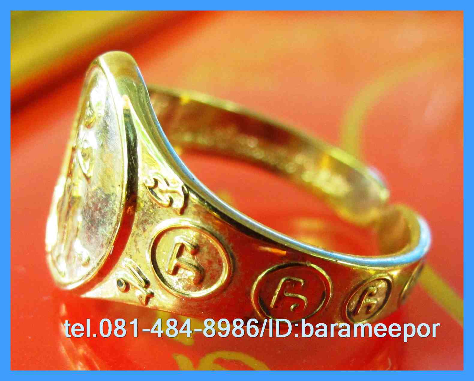 แหวน ไอ้ไข่ เด็กวัดเจดีย์ รุ่นสรงน้ำ ปี 2558 ขนาด 21 มิล ปรับขนาดได้ เนื้อทองเหลืองหนา สภาพใหม่