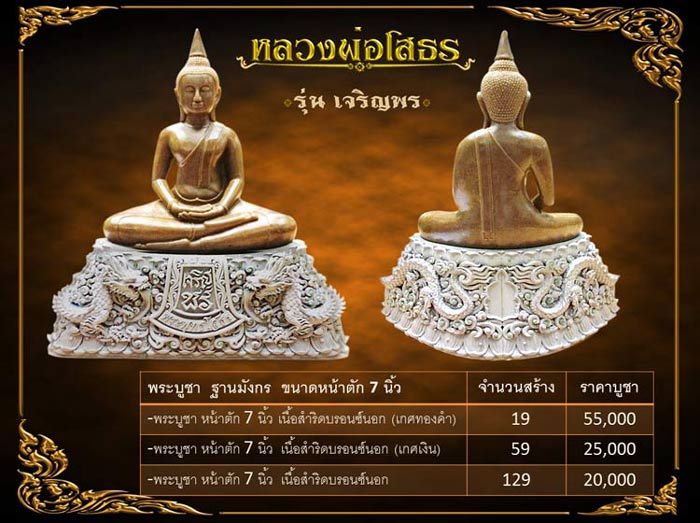 เหรียญฉลุหลวงพ่อโสธร/พระบูชา รุ่นเจริญพร ปี 2555