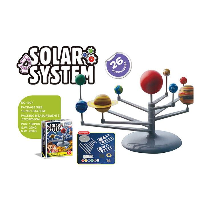 VB065 Solar System ชุดการทดลองวิทยาศาสตร์ ของเล่น DIY แบบจำลองระบบสุริยะ