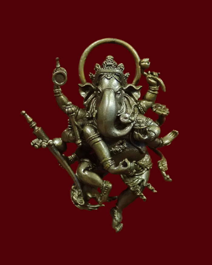 รูปหล่อลอยองค์พระพิฆเนศ (พระศรีนาฏยมหาคเณศ) รุ่นกำเนิดอาริยธรรมศิลป์ ปี 2561 เนื้อเจตบรอนซ์ (แจกศูนย์จอง) หมายเลข 482