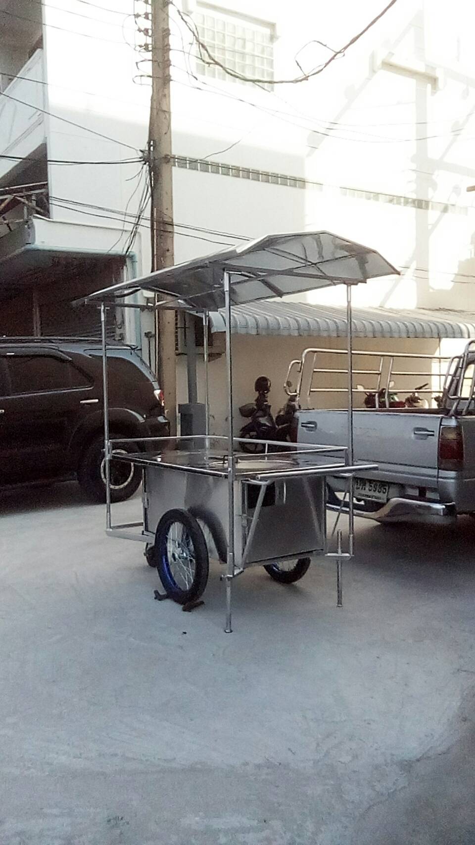 รถเข็นหลังคา80×160ซม.ขายโรตี(ใหม่)