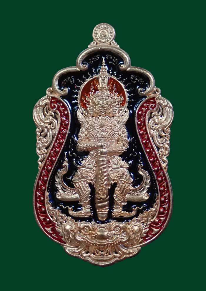 เหรียญท้าวเวสสุวรรณ รุ่นเทพประทานพร หลวงพ่อสุชาติ อภิชาโต วัดศิลาดอกไม้ จ.เพชรบูรณ์ ปี 2563 เนื้อทองแดงลงยา หมายเลข 164 ขนาดพระสูง 4.5 ซ.ม. พร้อมกล่องเดิม