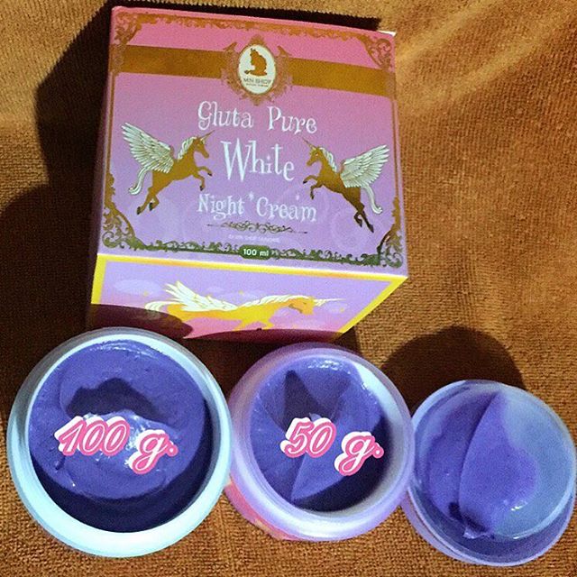 Gluta Pure White Night Cream by MN Shop 100 g. หัวเชื้อพอกผิวขาว