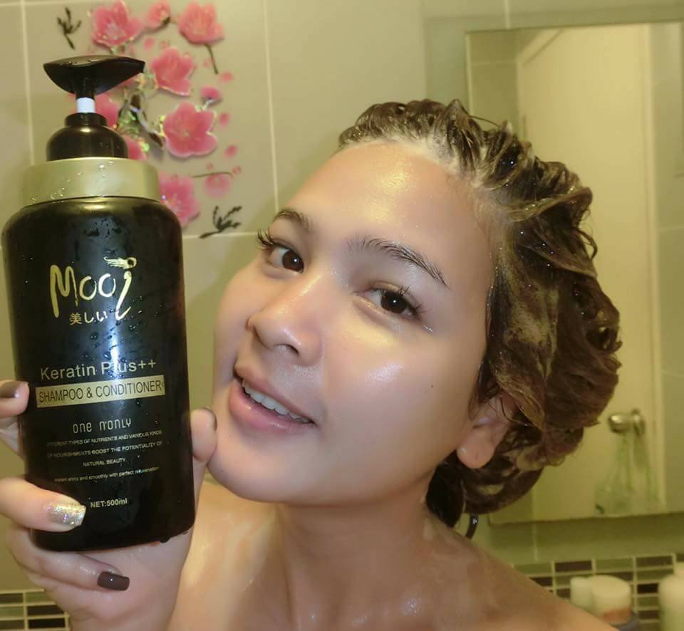 Mooi Keratin Plus++ SHAMPOO & CONDITIONER โมอิ เคราติน พลัส แชมพู แอนด์ คอนดิชันเนอร์ ยิ่งสระ ยิ่งเติมเคราติน ผมยาวไวแบบสุขภาพดี