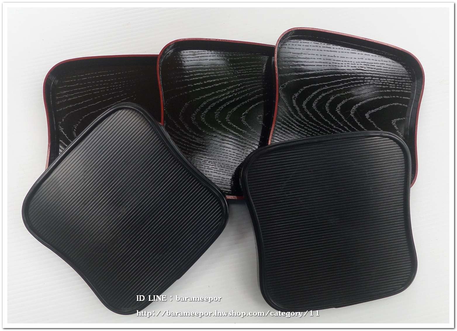 จานรองแก้วเมลามีนลายไม้ญี่ปุ่น ชุดเซ็ท 5 ชิ้น