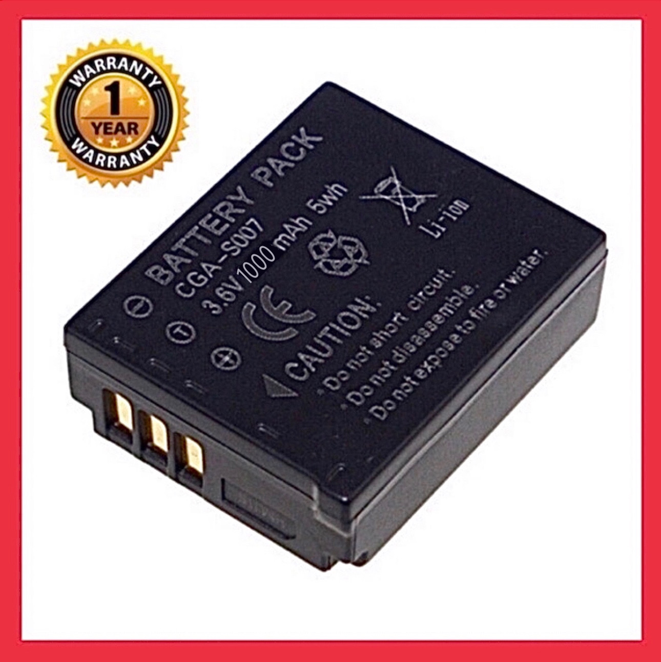 แบตเตอรี่ พานาโซนิค S007/Panasonic Battery CGA-S007 แบตเตอรี่กล้อง Panasonic CGA-S007 CGA-S007E / BCD10 Battery แบตใช้กับกล้อง Panasonic Lumix DMC-G3 GF2