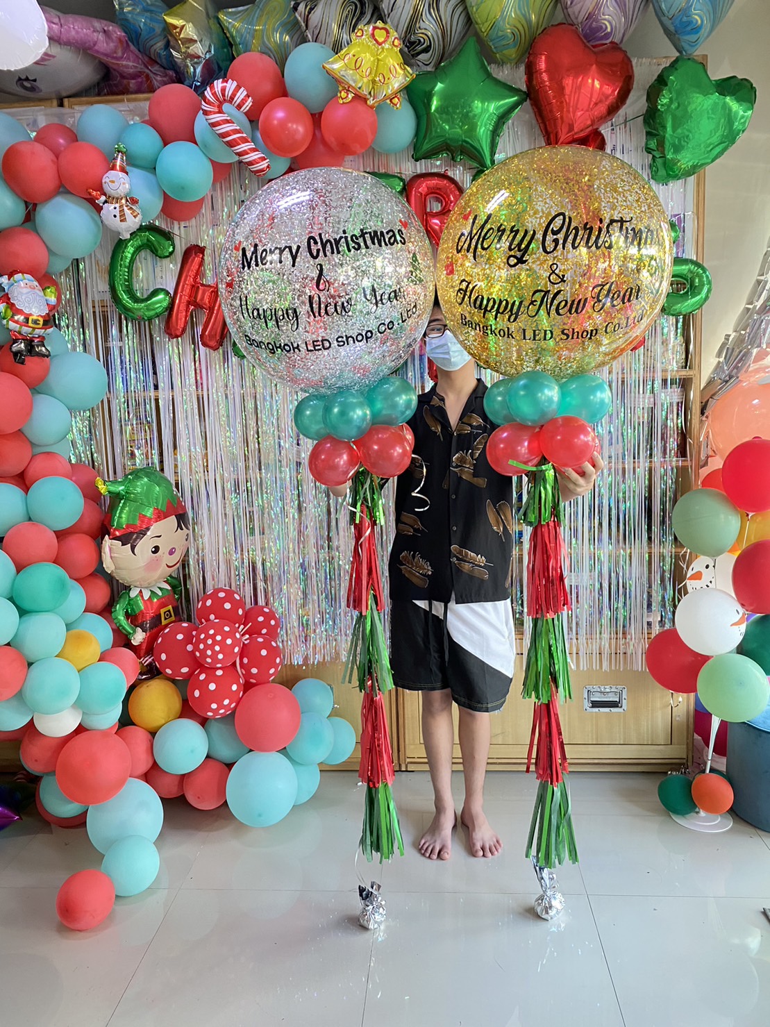 ลูกโป่งคริสมาต์มาส Christmas balloons ลูกโป่งด่วน ลูกโป่งอักษร สำเนา