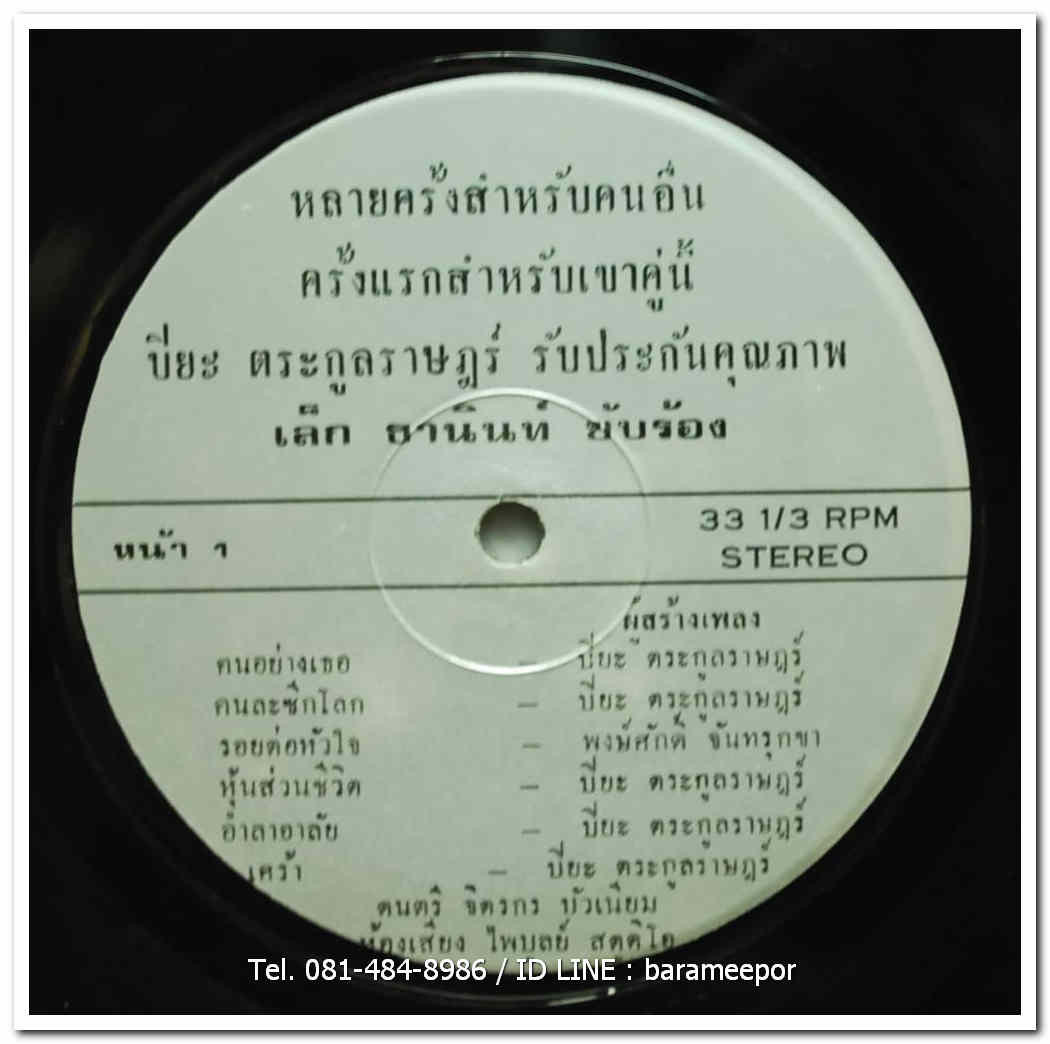 ธานินท์ อินทรเทพ กับ ผลงานเพลง ของ ปิยะ ตระกูลราษฎร์ ดนตรี โดย จิตรกร บัวเนียม