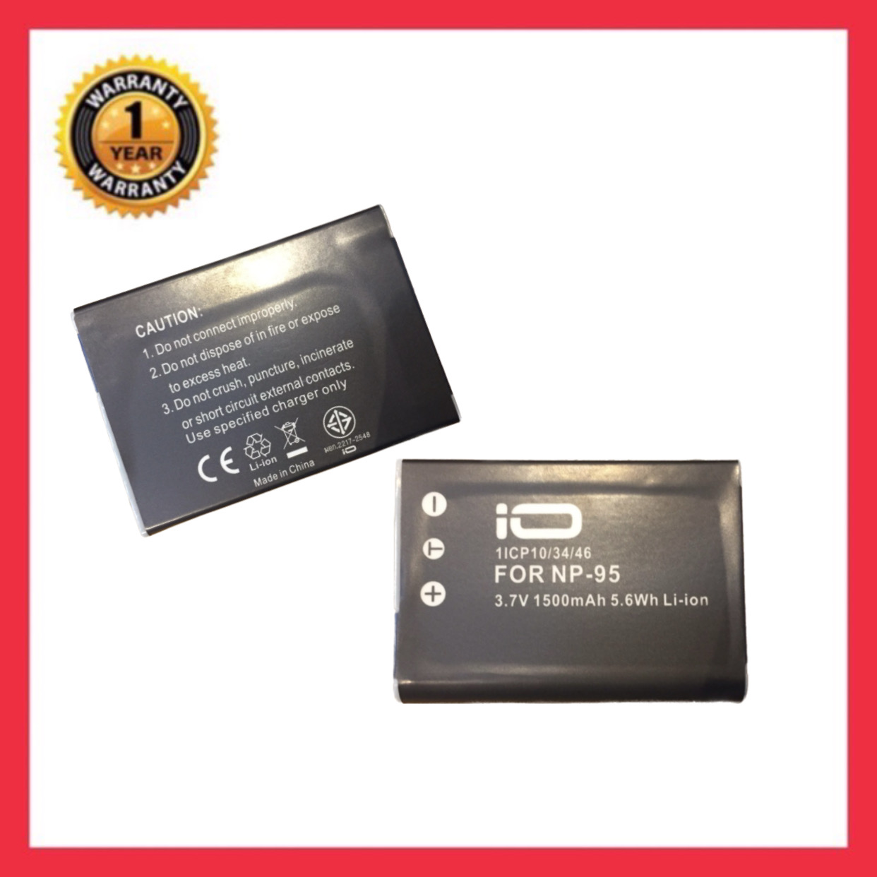 แบตเตอรี่ ฟูจิ NP-95/Fuji Battery NP-95 แบตเตอรี่กล้อง Fuji NP-95 NP95 FNP-95 FNP95 Battery แบตฟูจิ ใช้กับกล้อง Fuji รุ่น FinePix X100, X100S, F30 F31fd, Real 3D, W1, X-S1