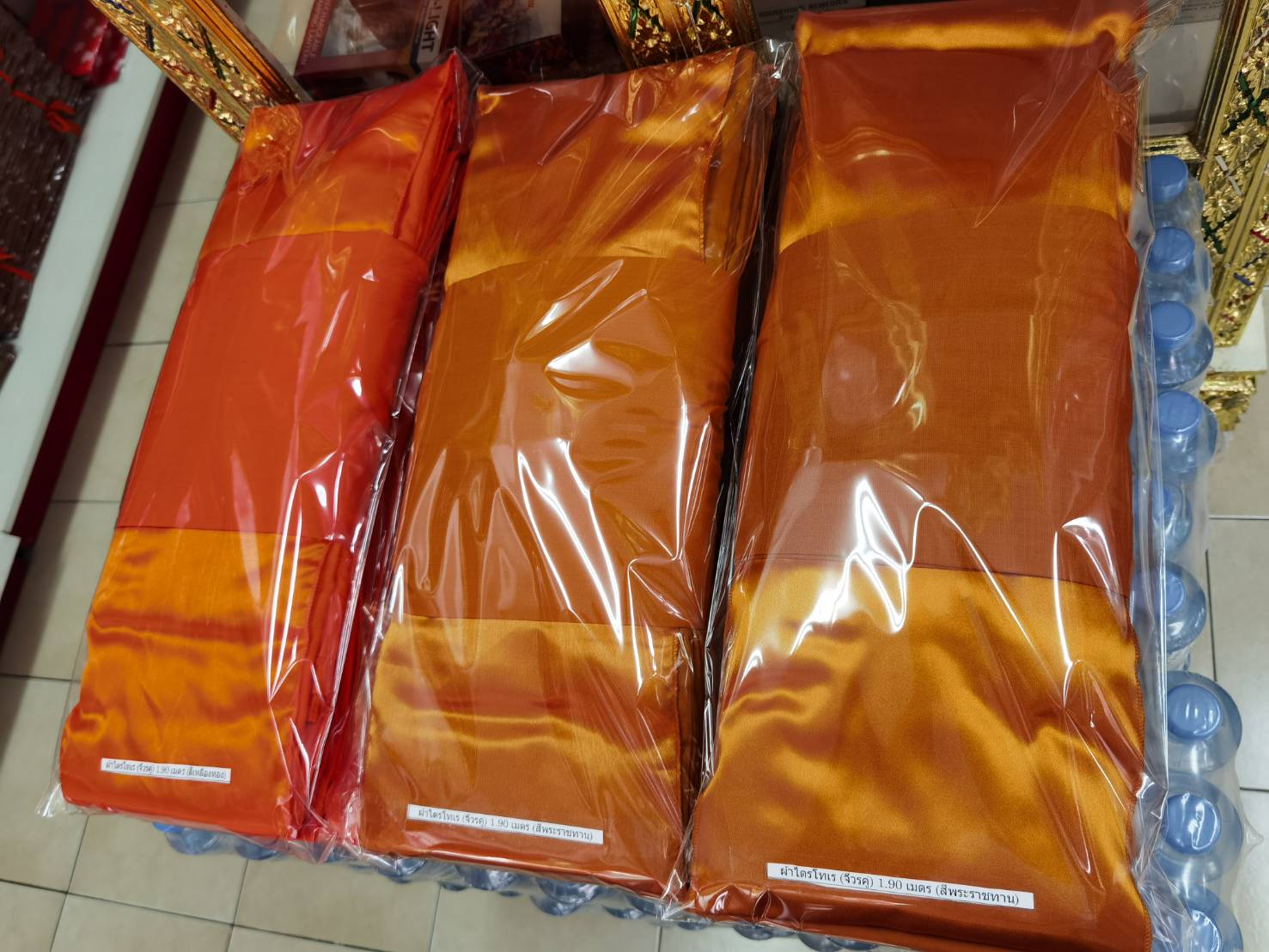 ผ้าไตรโทเร (จีวรคู่) 1.90 เมตร *ไม่มียี่ห้อ บรรจุถุงแก้วใส