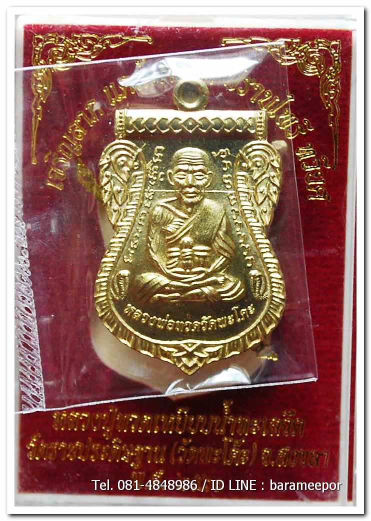 เหรียญหลวงพ่อทวด รุ่น"เจริญลาภ แคล้วคลาด ปราบไพรี ทวียศ"วัดพะโค๊ะ เนื้อทองฝาบาตร..6