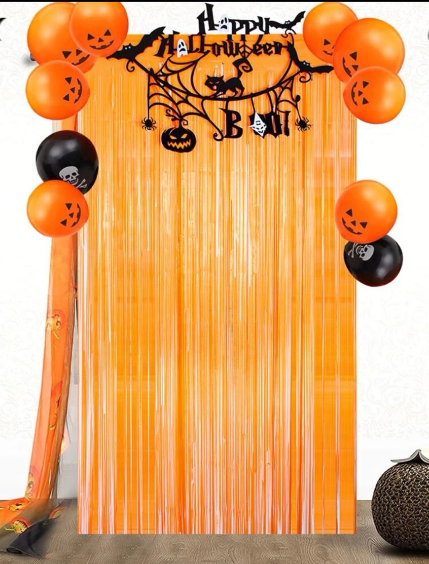 ลูกโป่งฮาโลวีน ผี balloon Halloween ม่านส้ม
