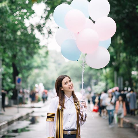 ลูกโป่งรับปริญญา ลูกโป่งมุก เป่าลอยพาสเทล15ใบ