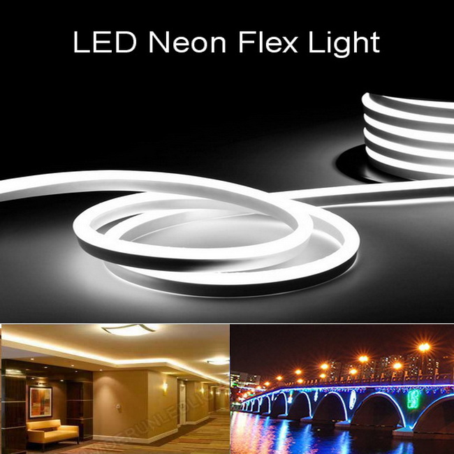ไฟเส้น LED Neon Flex แบบ AC220V แสง Daylight ม้วน50เมตร