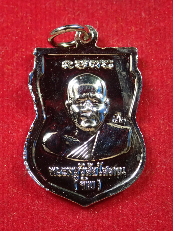 เหรียญเสมาหลวงพ่อทวดหลังอาจารย์ทิม พระประจำปีวัดช้างให้ ปัตตานี ปี 2552 (ออกจากวัดช้างให้) เนื้อทองแดงชุบนิเกิ้ล (ตอกโค๊ต ๕๒) ข