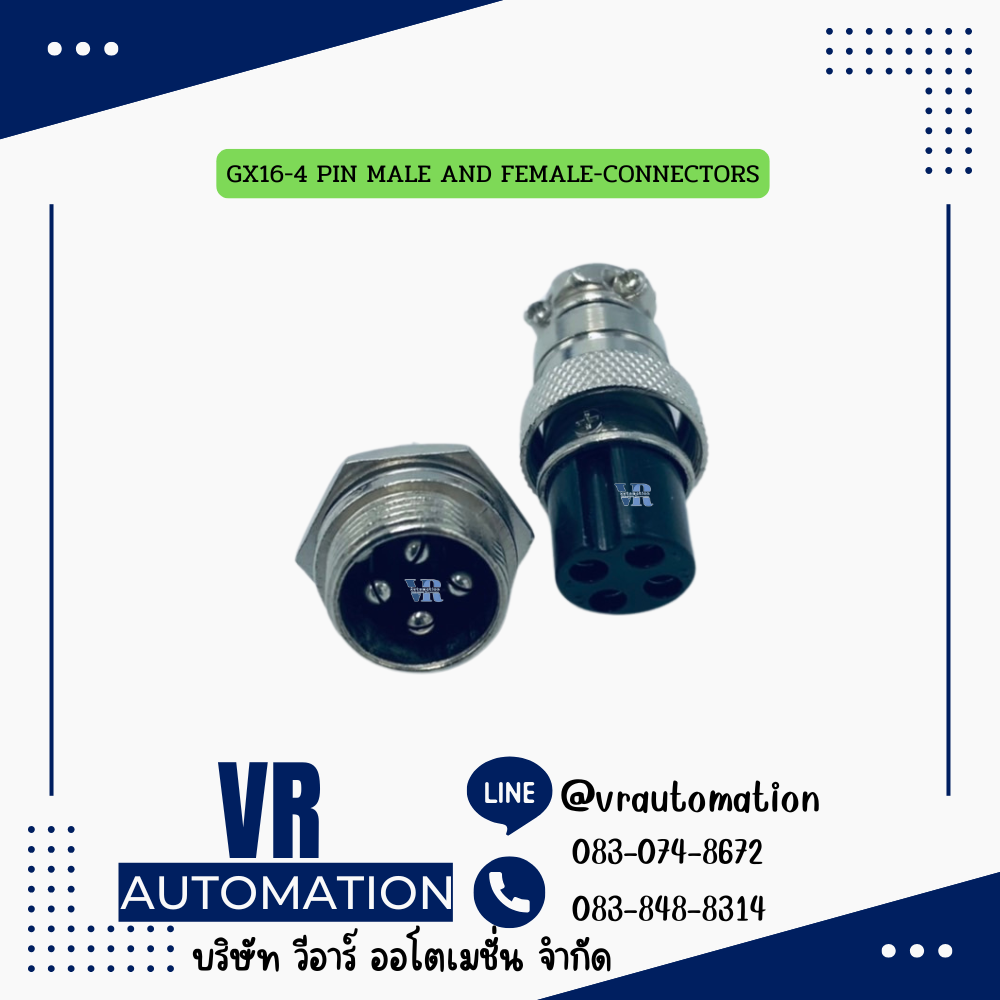 GX16-4 PIN MALE AND FEMALE-CONNECTORS