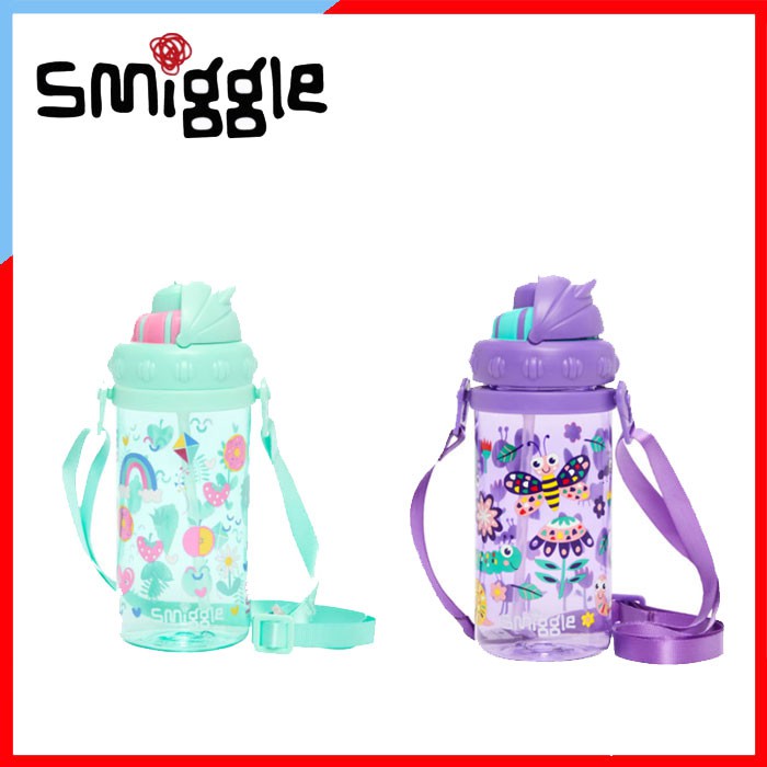 SMO42-AU236 ขวดน้ำ Smiggleของแท้ ขวดน้ำมีสายพร้อมหลอดสำหรับเด็ก ขวดน้ำมีหลอด ขวดน้ำเด็กเล็ก ขวดน้ำเด็ก กระติกน้ำ